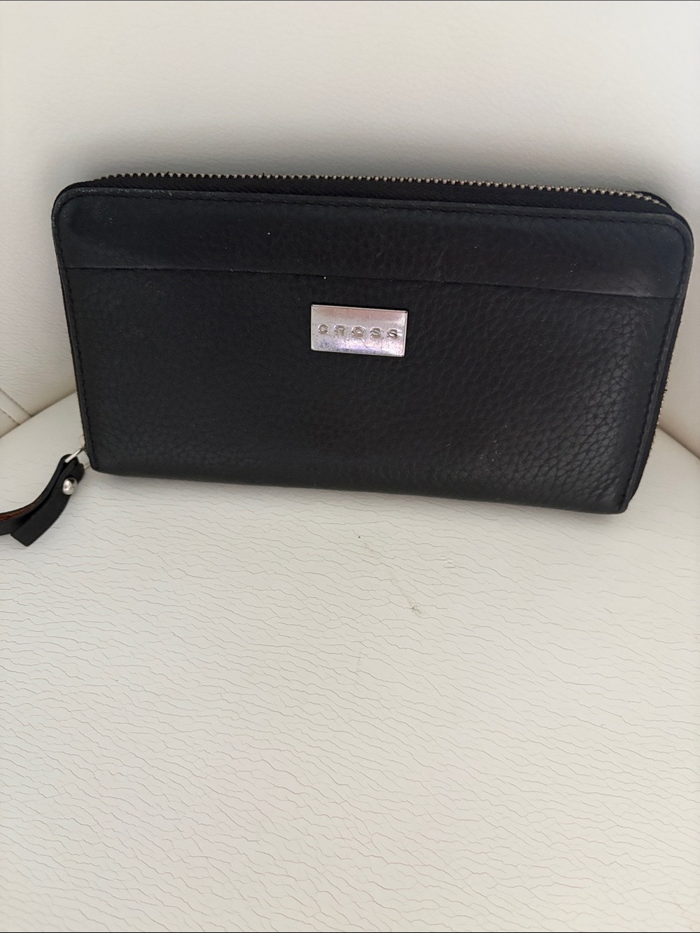 Black Leather Zip Wallet for Women by cross leather wallets high end quality